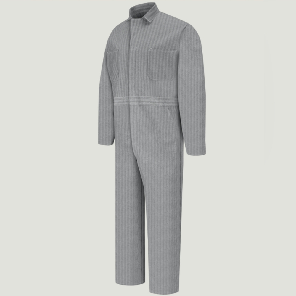 Red Kap Snap-Front Cotton Herringbone Coveralls Jumpsuit Workwear Size 42 Long